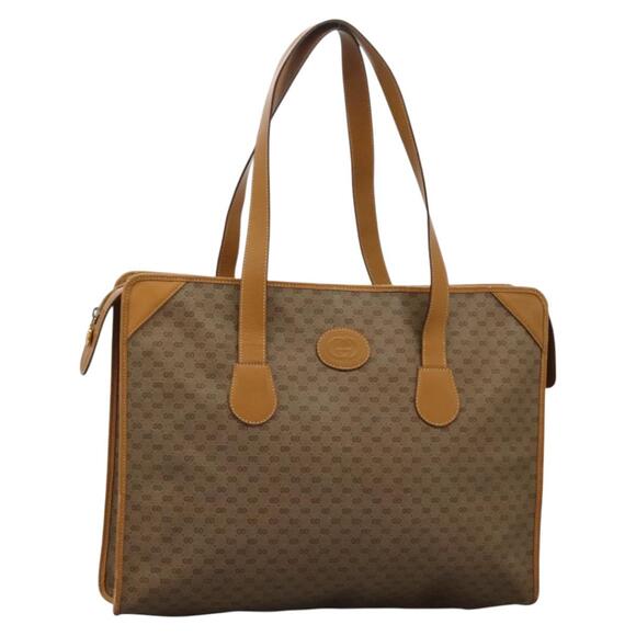 GUCCI Micro GG Supreme Tote Bag Pvc Beige Gold - Picture 1 of 13